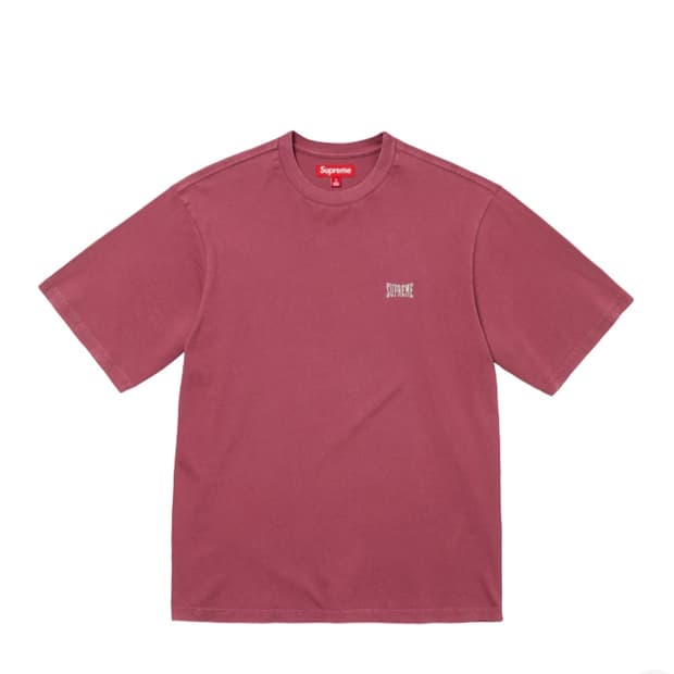 25SS 슈프림 웜업 워시드 숏슬리브 마룬