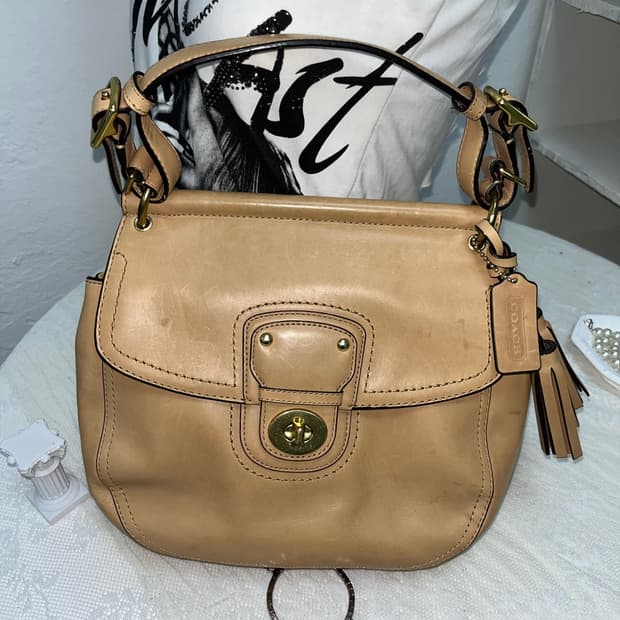 Coach 베이지 브라운 숄더백