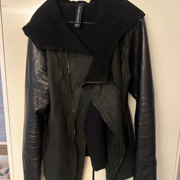 조르지오 브라토 사선집업 레더 자켓