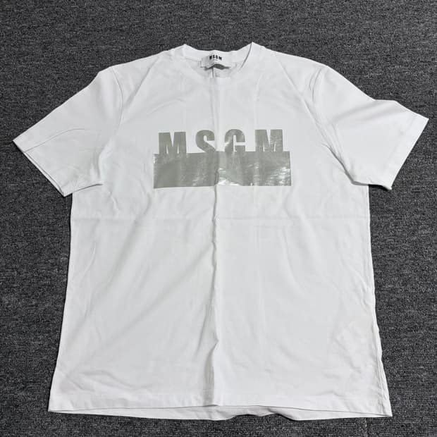 MSGM 실버 로고 반팔티