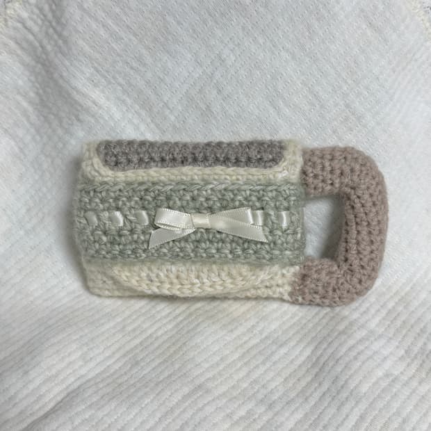 [핸드메이드] 코코아 머그컵 뜨개지갑