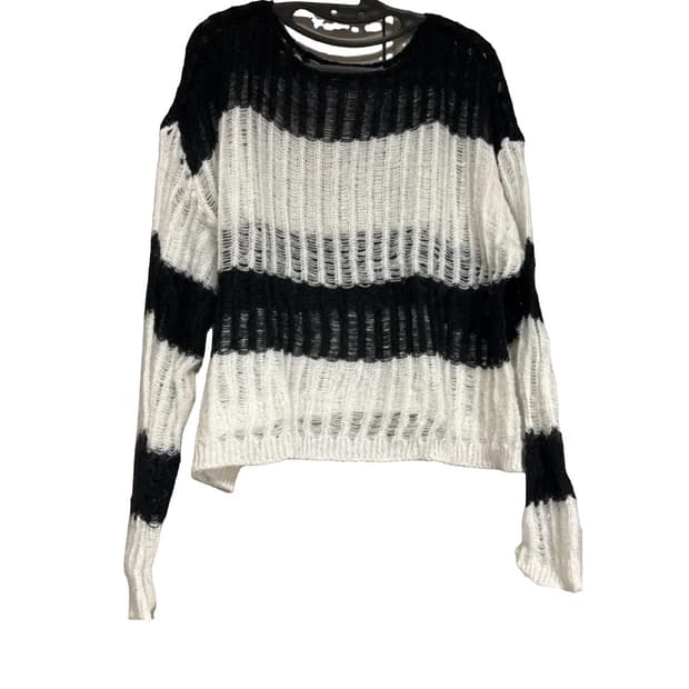 블랙&화이트 시스루 니트 