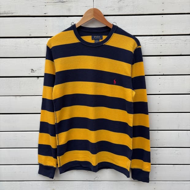 Polo 폴로 스트라이프 와플티 롱슬리브