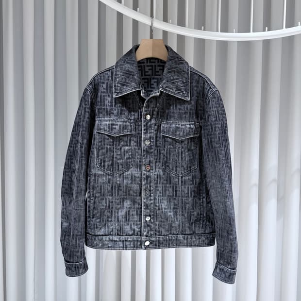 (S+ / 48) / 펜디 FF 자카드 블랙 데님 자켓