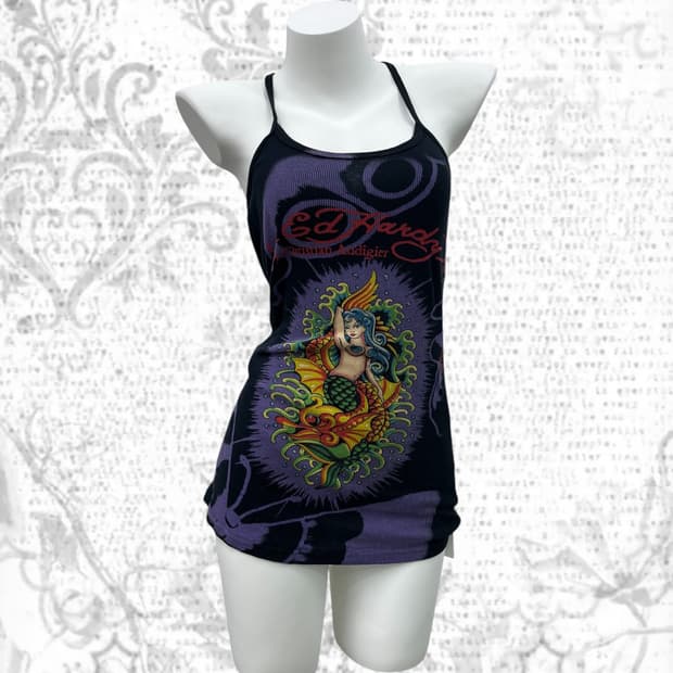 'ED HARDY' tattoo printing sleeveless 