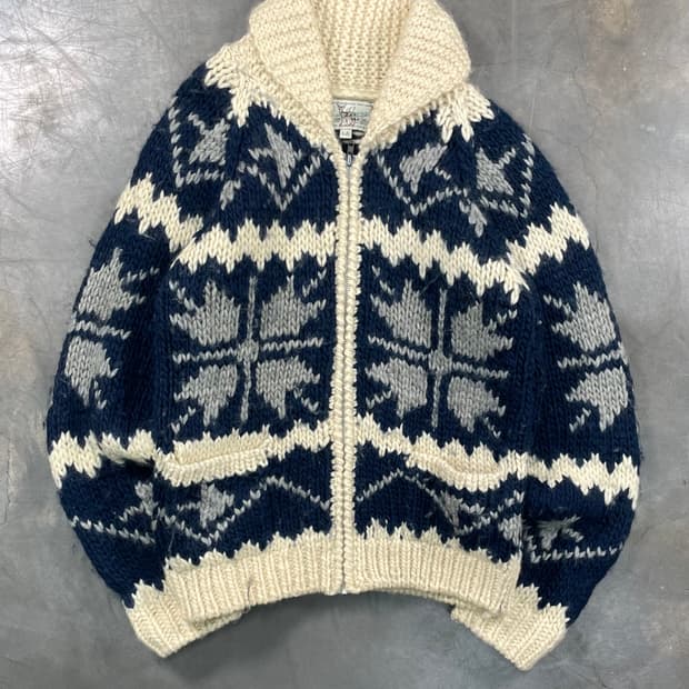 빈티지 코위찬 니트집업
