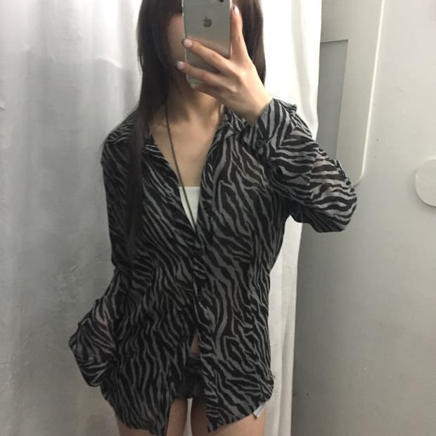JPN Vtg 펑크 고딕 갸루 레오파드 셔츠
