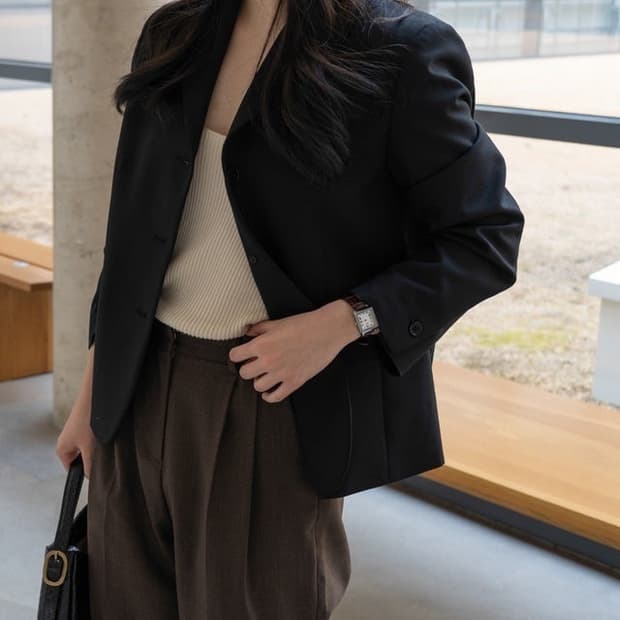 [42] 노멜렛 산레모 울 블레이저 블랙