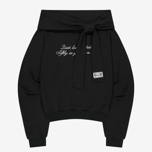 일리고 퓨어 오프숄더 맨투맨 블랙