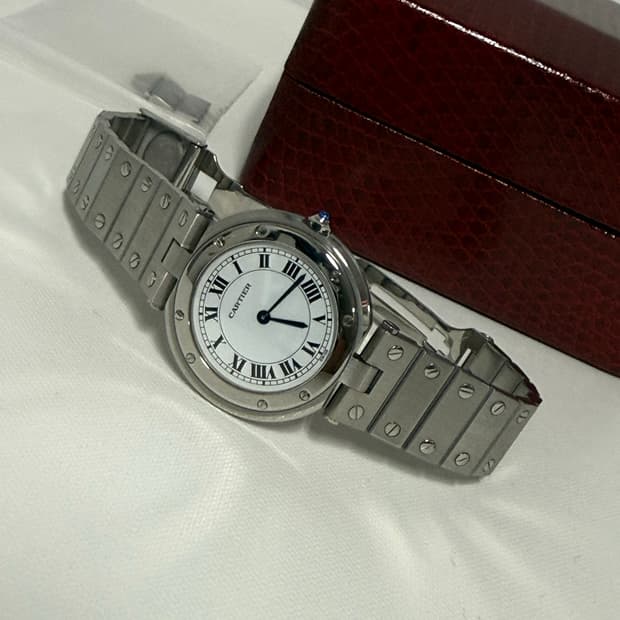 까르띠에 산토스 방돔 스틸 모델 메탈 손목시계 32mm