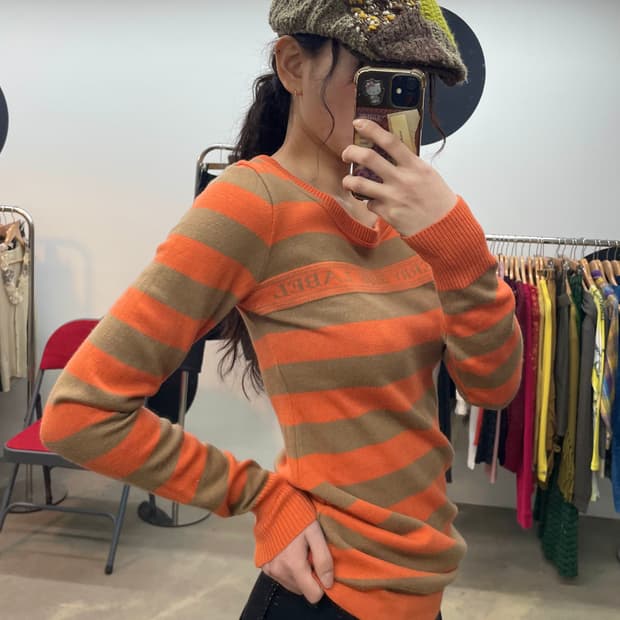 Burberry Bluelabel 배색 니트