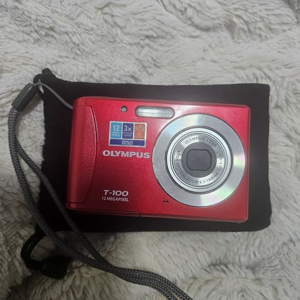 올림푸스 T-100 레드 디지털카메라 레트로 디카