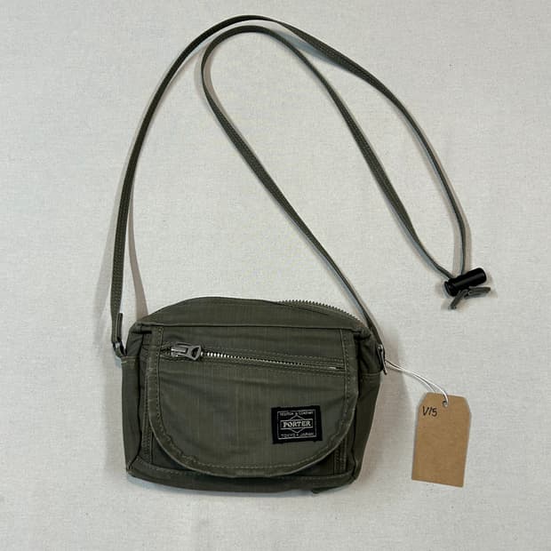 요시다 포터 미니 크로스백 숄더백 지갑 올리브 그린 V15