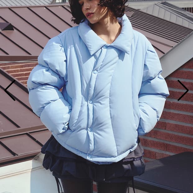 NYXX 커브라인 다운푸퍼 패딩 소라색