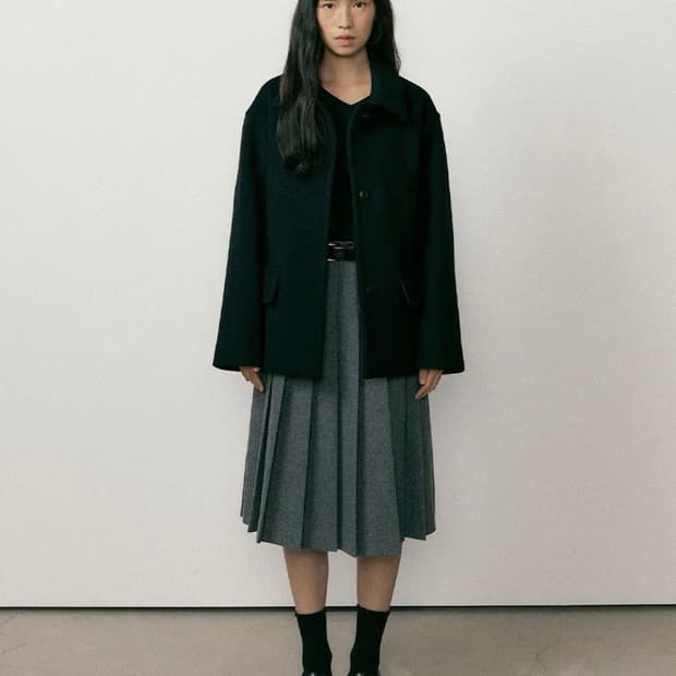 링서울 스탠다드 울 하프코트 블랙