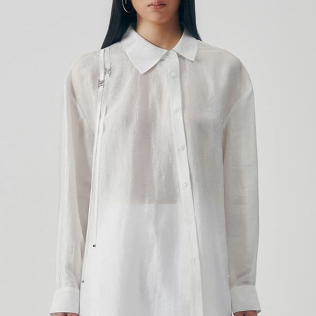 트리밍버드 셔츠 Asymmetry Neckline Shirt