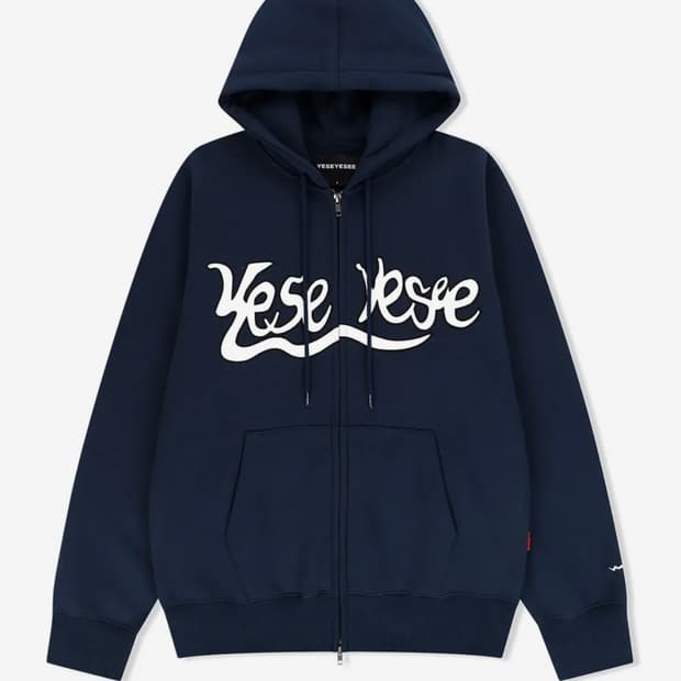 Y.E.S Snail Logo Zip-up Hoodie / navy
