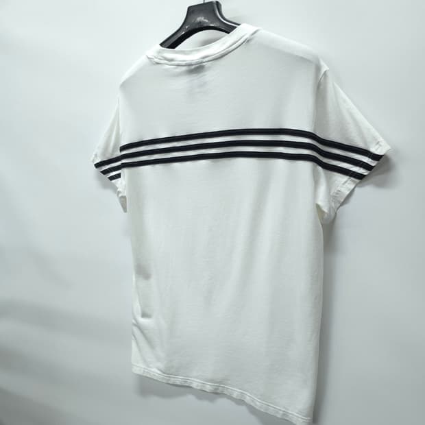 아디다스 여성 백라인 3선 스트라이프 로고 반팔 티셔츠 (~66)