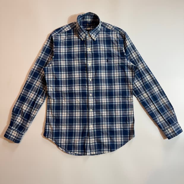 폴로 랄프로렌 네이비 체크 버튼다운 셔츠