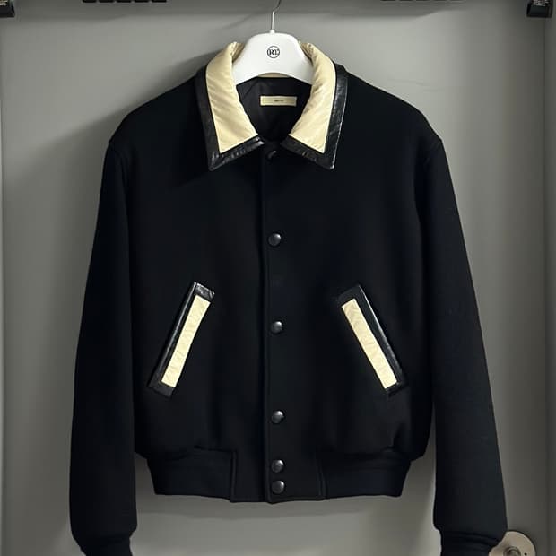 [M] 렉토 22FW 스타디움 바시티 울 카라 자켓