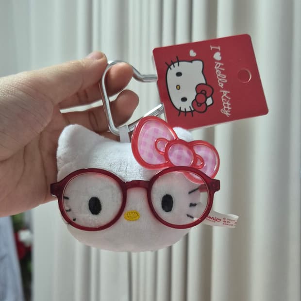 키티얼굴안경키링