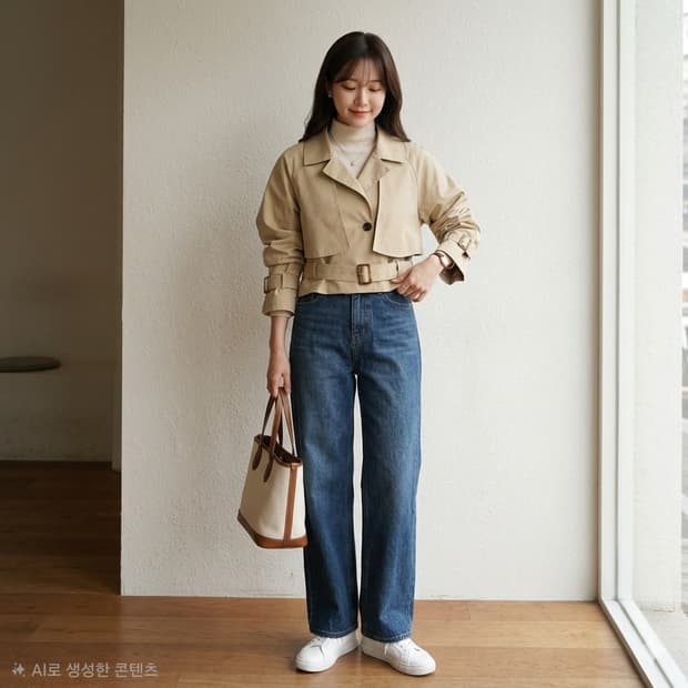 LILY BROWN 크롭 트렌치 자켓