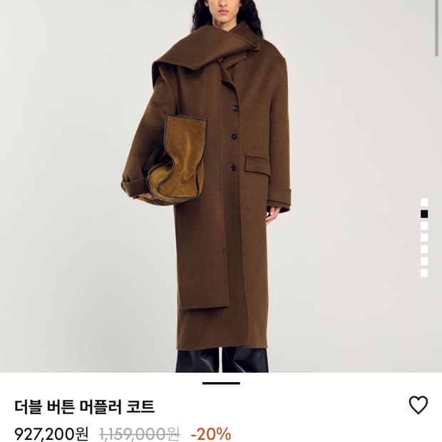 산드로 더블버튼 머플러 코트 카키 (36)