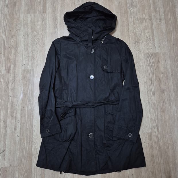 BCBG 비씨비지 여성 나일론 코튼 후드 트렌치코트