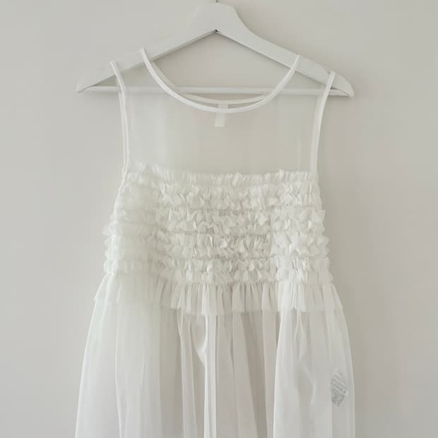 burmula ruffle tulle blouse