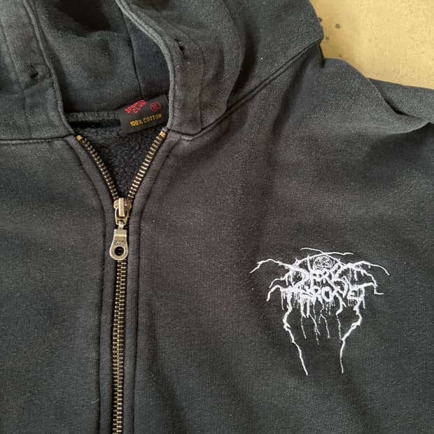빈티지 Darkthrone 다크 트론 후드 집업 Xl