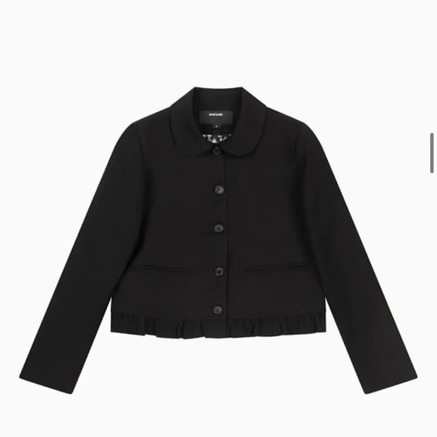 오헤시오 라운드 프릴 자켓 블랙