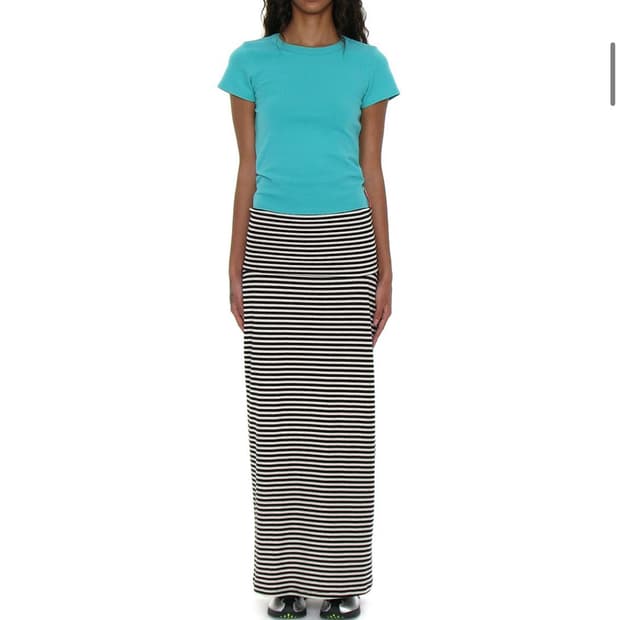 파르티멘토우먼 스커트 블랙스트라이프