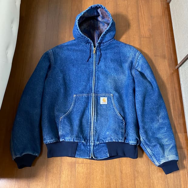 [XL] 90s 칼하트 아즈텍 액티브 데님 자켓 JB848 USA