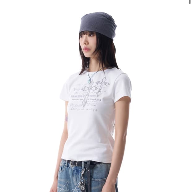 아캄 Laced CROS2 Patch Half Top (White)