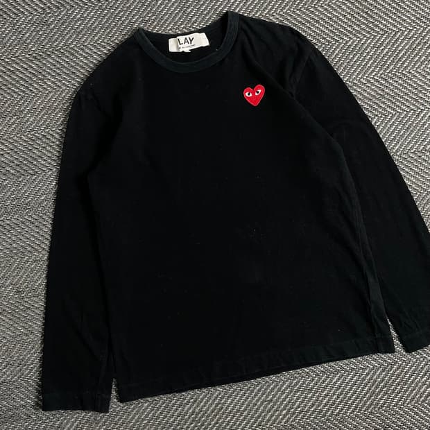 꼼데가르송 하트와펜 블랙 롱슬리브 티셔츠y 3020
