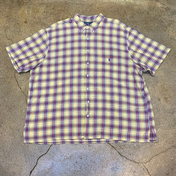 미국 빈티지 폴로랄프로렌 체크셔츠 반팔셔츠