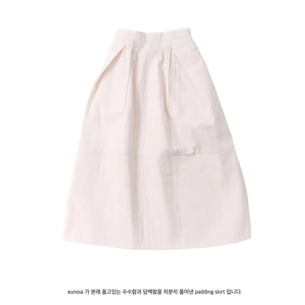 새상품) 유노이아 패딩 스커트 크림 M