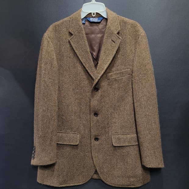 Ralph Lauren 랄프로렌 알파카 램스울 헤링본 블레이저 자켓 