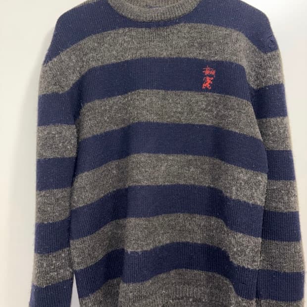 90s stussy border knit