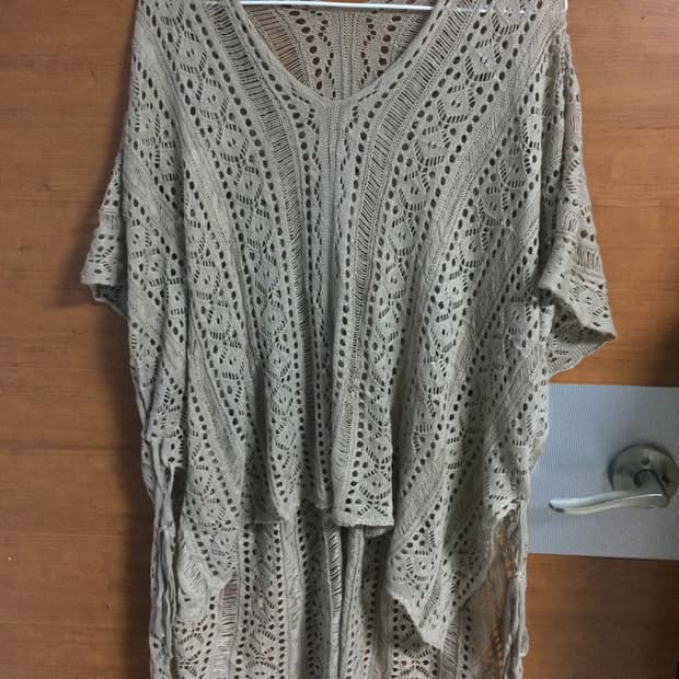 그런지 펀칭 그물 니트