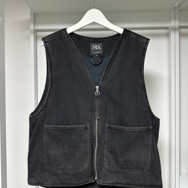 자라 콘스탄틴 워싱 베스트 다크 브라운 L 급처