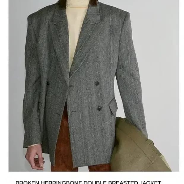 렉토 24fw 브로큰 헤링본 더블자켓 블레이저 그레이 s