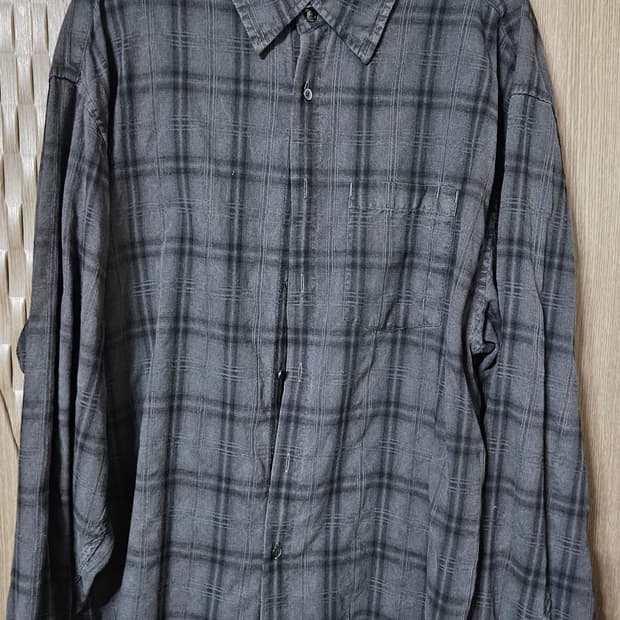 M] 브랜디드 올데이 체크셔츠 다이드차콜