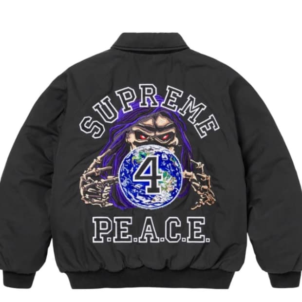 슈프림 피스 자수 워크 자켓 블랙 M
