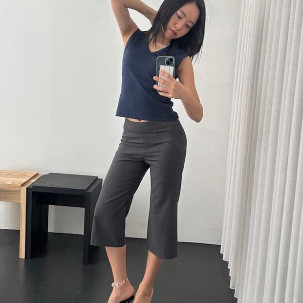 브리즈 아카이브 Chic Capri Pants 카프리 팬츠 차콜