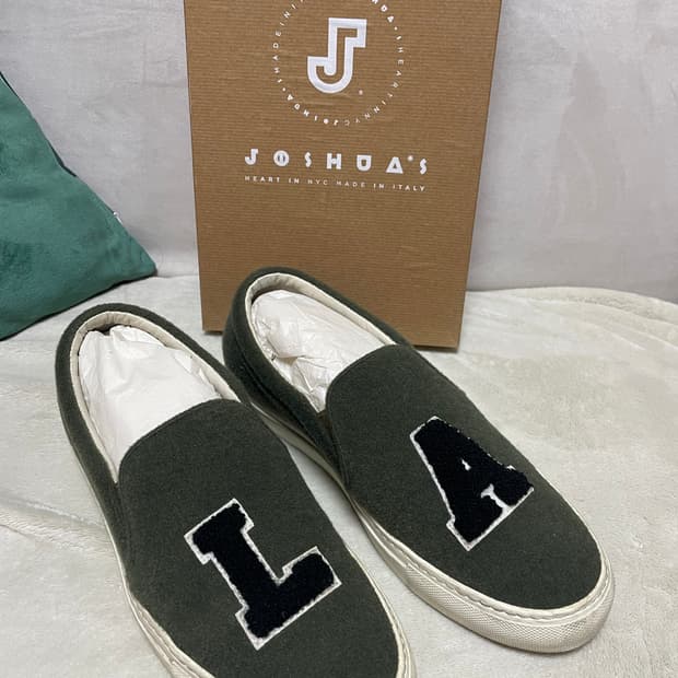 조슈아 샌더스 LA 털 올리브 슬립온 41사이즈