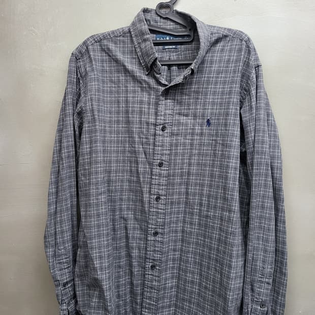 폴로 랄프로렌 체크여름 긴팔 셔츠L가슴60기장75