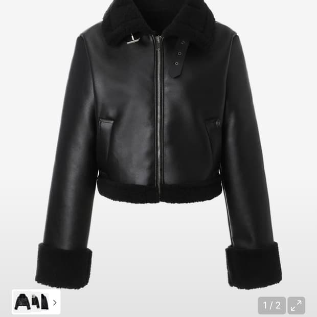 Kakipoint 미니무스탕 (black)