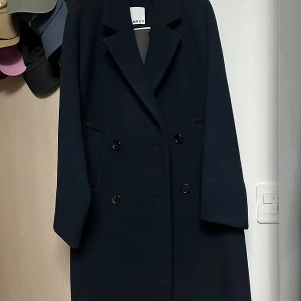 톰보이 모 코트 네이비