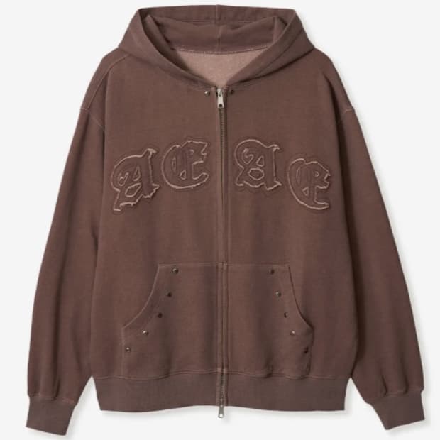 aeae 피그먼트 후드집업 브라운 size2